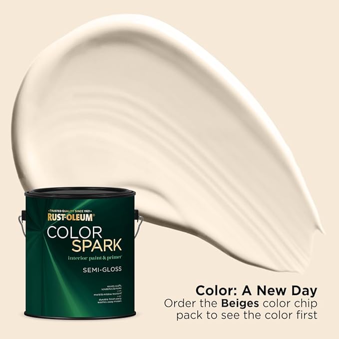 Rust-Oleum Color Spark Interior Paint and Primer in One, Semi-Gloss, A New Day, 1 Gallon