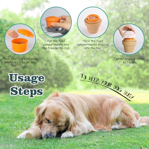 Multi-Functional Interactive Dog Toys for Aggressive Chewers, Indestructible Dog Toys for Medium/Large Breeds,Frozen Dog Treat Dispenser to Keep Them Busy,Reduces Anxiety(Pack of 2)