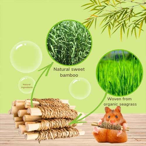 15pcs Rabbits Chew Toy,Sweet Bamboo Chew Stick for Small Animals