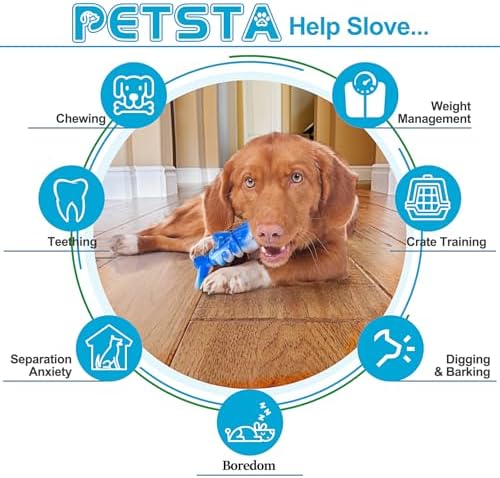 PETSTA Dog Chew Toys for Aggressive Chewers, Durable Toys for Large Dogs, Heavy Duty Indestructible Large Dog Toys, Tough Dog Toys for Medium/Large Dogs Breed