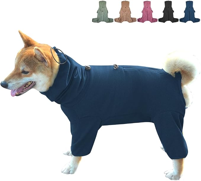 Dog Pajamas for Large Dogs,Extra Large Stretch, Suitable for Adult, Medium-Sized Dogs, Large Pet Jumpsuit Four-Legged Dog Clothes, Pet Clothing. (Blue, 2XL)