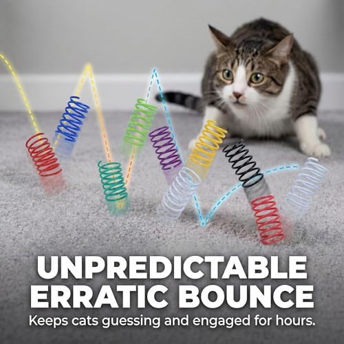 Fashion's Talk 12 Colors Cat Spring Toys Colorful Plastic Springs for Indoor Cats Kittens Interactive Swat, Bite & Hunt Play