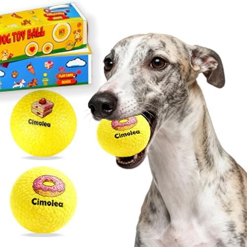 Dog Balls Tennis Balls for Dogs, Interactive Dog Toys for Aggressive Chewers, Dog Toy to Keep Them Busy, Puppy Chew Toys for Teething, Durable Dog Ball for Medium Small (Dessert-3.0")
