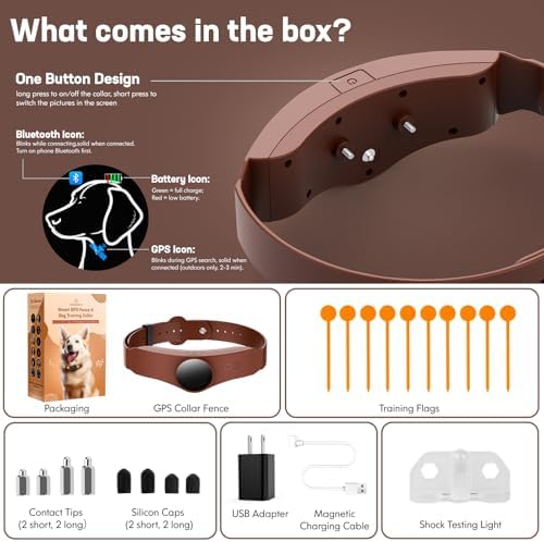 GPS Wireless Dog Collar Fence System with Free App Electric Pet Fence