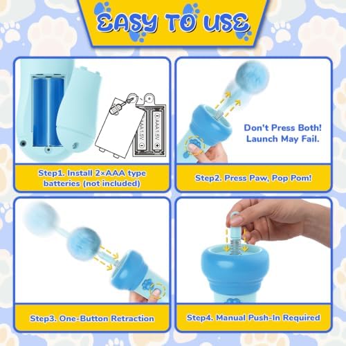 Interactive Cat Toy for Indoor with Launcher Ball One-Click Recycling