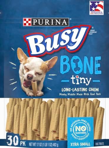 Purina Busy Bone Adult Toy Breed Dog Chew Bone Treats, Tiny - 30 ct. Pouch