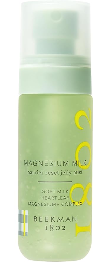 Beekman 1802 Magnesium Milk Barrier Reset Jelly Mist – Barrier Supporting Hydrating Face Mist with Magnesium & Goat Milk – Fragrance Free, Cruelty Free, Suitable for Sensitive Skin, 2.0 fl oz