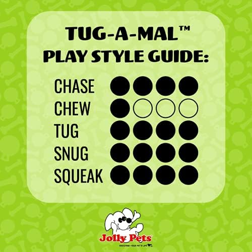 Jolly Pets Tug-A-Mal Turtle Squeaky Tug Dog Toy, Large