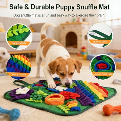 Snuffle Mat for Dogs & Cats 17.7in, Pet Treats Slow Feeding Mat