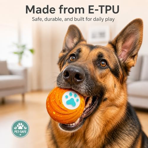 Lovkid Smart Interactive Dog Ball - Automatic Moving and Bouncing Pet Toy | Chew-Resistant E-TPU Shell, 3 Play Modes, USB-C Rechargeable for Medium Large Dogs Orange