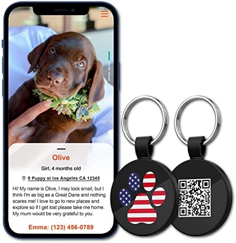 MYLUCKYTAG QR Code Dog Tags - Scan for Instant Pet Location Alert Email