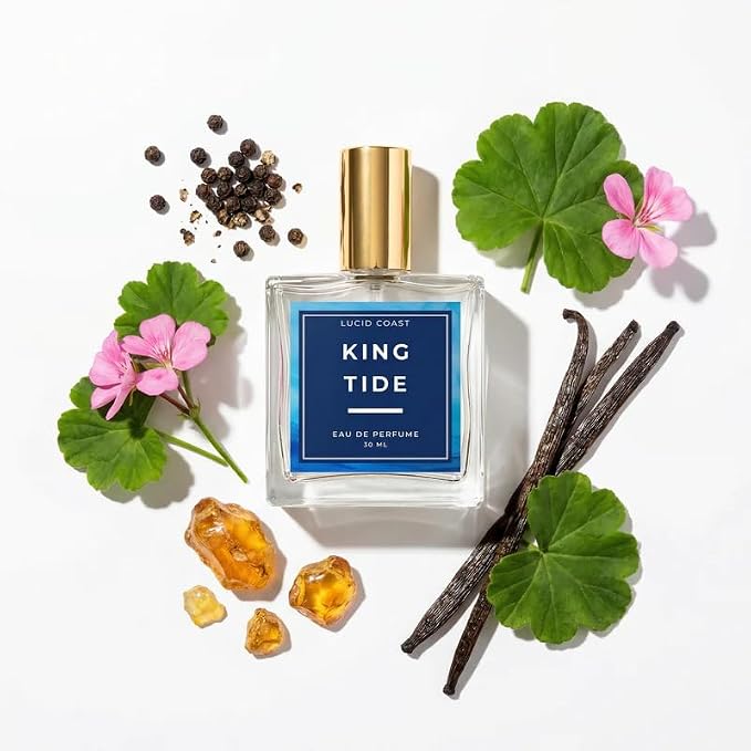 King Tide Perfume - Inspired by Creed Aventus for Men, Extrait de Parfum, Long Lasting Woody Fruity Perfume for Men with Bergamot, Pineapple, Oakmoss, & Birch – Clean, Vegan & Handcrafted