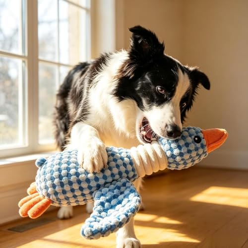 Plush Goose Dog Toy, Chew Toy for Teeth Cleaning & Stress Relief, Large Size Suitable for Dogs, Ideal for Easter, Spring Walks, Design & Materials,