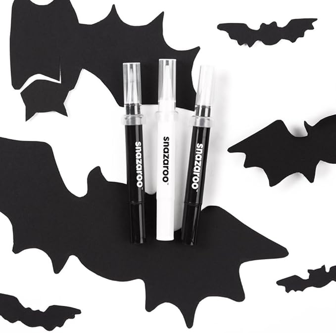 Snazaroo Face Paint Brush Pen, Set of 3, Monochrome