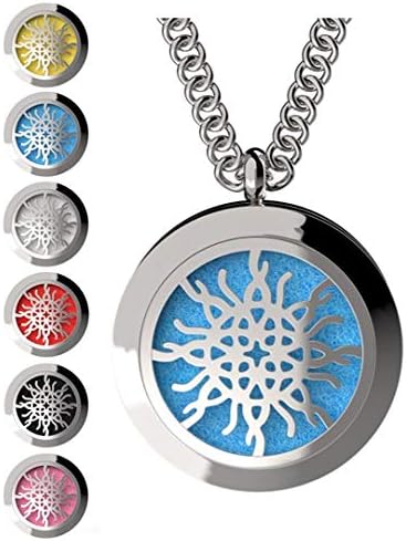 Wild Essentials 3 Pack Necklace Set, Tree of Life, Flower of Life, Love Knot Essential Oil Diffuser Necklace Stainless Steel Locket Pendants with 24" Chains, 36 Refill Pads, Color Changing Jewelry