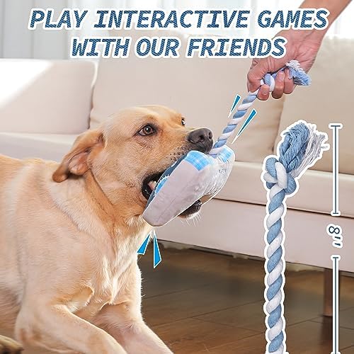 MTERSN Funny Squeaky Dog Toys, Game Controller Plush Toy, Playtime, Denim