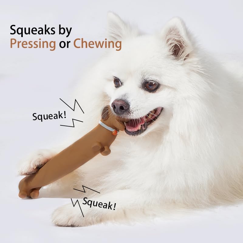 Mikivery Dog Chew Toys Tough Squeaky Latex Toy, for Aggressive Chewers