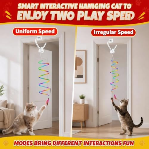 Interactive Automatic Cat Toy, 360° Rotating Feather Wand