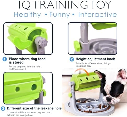 Dog Treat Dispenser Toy, Slow Feeder, Interactive Cat Puzzle Toy | Effectively Prevents Overeating, Keeps Pets Busy, Mental Stimulation Toy for Boredom, Dual-Height for Puppies and Kittens