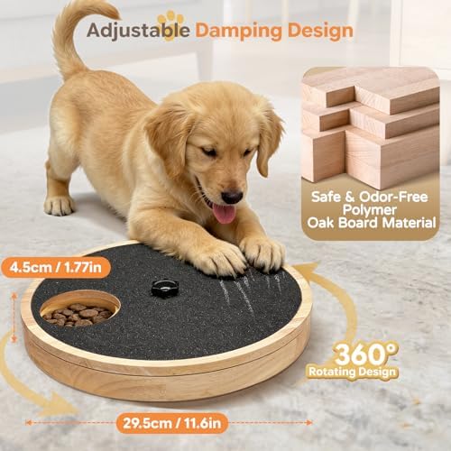 Dog Nail Scratch Board with Treat Box, Adjustable Dog Nail File Board with Built-in Snack Reward System & Slow Feeder, Dogs Scratching Board for Dogs Claw Care, Activity Pad for All Breeds-Black