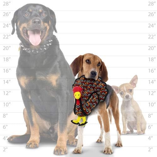 TUFFY® : 2 Pack Jr Turkey Dog Toy: Ultra Durable Plush Toy with Multiple Layers & Reinforced Seams, Washable and Floats, Original Construction