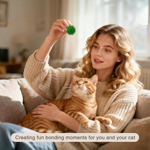 80 Pcs Sparkle Pom Pom Balls 1.5 Inch Cat Toy Chase Ball Interactive Glitter Tinsel Ball for Kitten Cat Favorite Gift Assorted Color