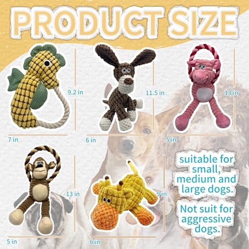 Plush Wrinkled Squeaky Dog Toy,2-Pack The Best Durable Teething Puppy Rope Chew Toy Keeps Them Busy Playing Hide-and-Seek Suitable for Puppy, Medium Dogs and Large Dogs (Green)