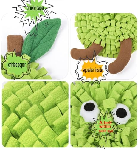 Vedem Small Animal Snuffle Mat Fleece Foraging Mats Interactive Feeding Toy Rabbit Guinea Pig Rat Hamster Anti Slip Treat Dispenser (Pear)