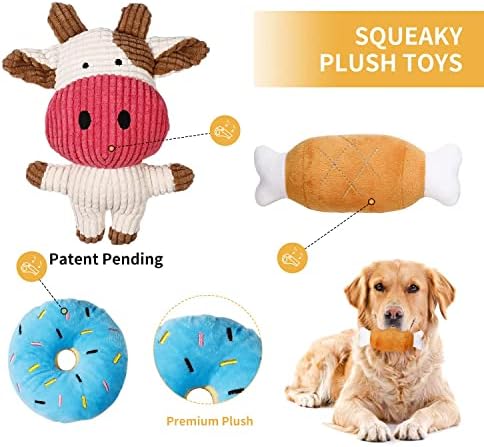 Toozey 7 Pack Small Dog Toys, Puppy Teething Toys, Durable Ropes Chew Toys, Cute Calf Squeaky Dog Toys, Non-Toxic and Safe