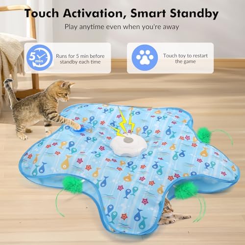 Hide-and-Seek Cat Toy Interactive, Rotating, Blue