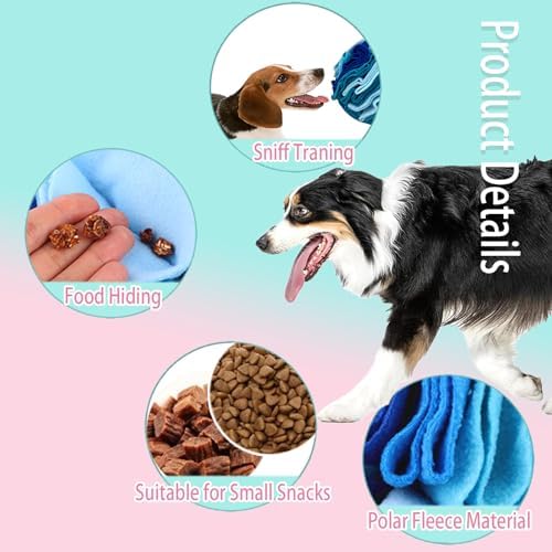 Dog Snuffle Ball, Dog Treat Toys Interactive Sniff Ball, Dog Enrichment Snuffle Ball Dog Puzzle Feeder for Exercise,Sniff Training& Slow Feeding (Blue, 15cm)
