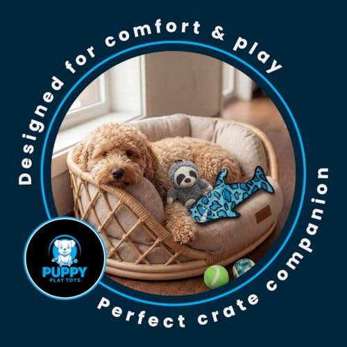 5-Pack Sloth and Shark Dog Squeaky Toys – Interactive Plush Set with 3 Tennis Balls – Durable Enrichment Chew Toys for All Dog Sizes