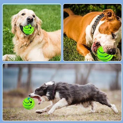 Wobble Giggle Ball for Dogs Durable Interactive Dog Toys for Small Medium Large Dogs (Orange/White, M/3.94 inch)