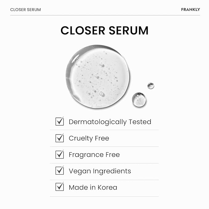 FRANKLY Closer Serum Jumbo | Pore Minimizer Serum | 9 Peptides, Vegan Collagen, Adenosine, PHA | Korean Pore Minimizer for Glass Skin, Anti-Aging, Hydration, Elasticity | 2.03 fl oz