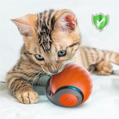 Speedy 2.0 Tail 2 Packs Interactive Cat Toys for Indoor Cats, Automatic Cat Toy with Tail, Electric Rolling Ball on Carpet,Cat Toys for Bored Indoor Adult Cats