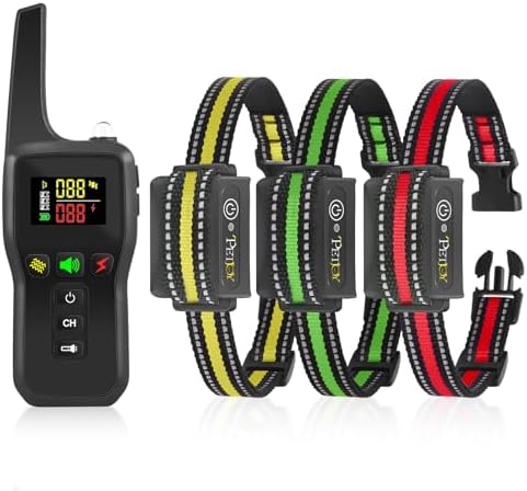 PetJoy Automatic Bark Collar for Dogs - Shock Collar with Remote and Auto Modes, Bark Training Combo - Level 1-5, 3300 Ft Range