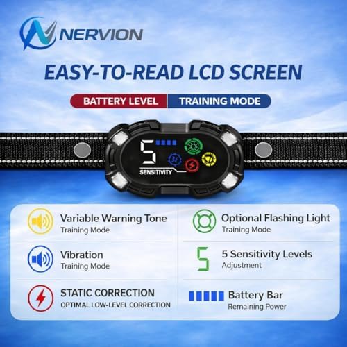 Dog Bark Collar for Small Medium Large Dogs,No Bark Collar, Smart Barking Collar, Automatic Anti Bark Device with Beep,Vibration & Static,Rechargeable IP67 Waterproof,5 Sensitivity Levels