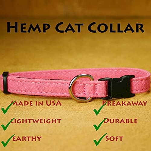 Hemp Cat Collars (Dusty Red Rose)