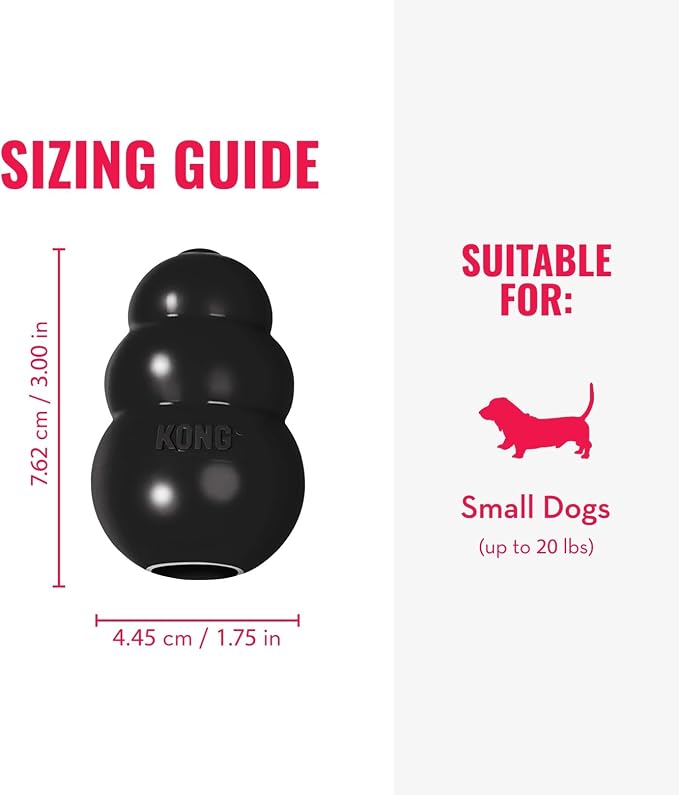 KONG Extreme Dog Toy, Durable Natural Rubber Chew, for Small Dogs