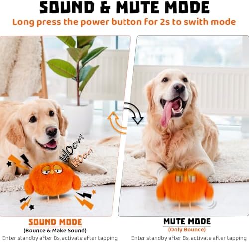 Interactive Dog Toys Rechargeable Moving Puppy Toys to Keep Them Busy, Touch Activated Puppy Toys, Puppy Dog Birthday Gifts, Electric Plush Entertainment Toy for Small & Medium Dogs