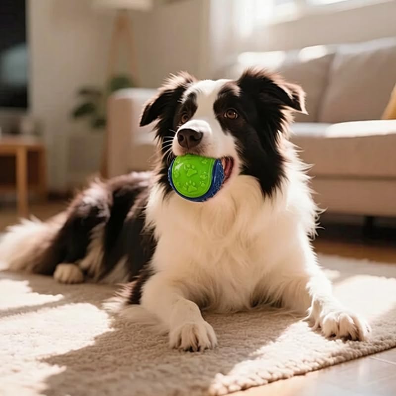 2026 New Interactive Dog Toy Ball, Durable Squeaky Treat Dispensing Dog Chew Toys for Aggressive Chewers, Puppy Teething & Boredom Relief, Puzzle Enrichment Toys for Small Medium Large Dogs, 4 Pack
