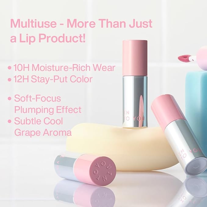 INTO YOU Airy Moisture Lipstick for Women, Long Lasting Matte Finish Lip Mud, High Pigment Color Lip Makeup, Hydrating Lightweight Mousse Texture for Women, C103 Taro Ice