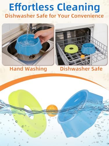Slow Feeder Dog Bowls for Liquid Treat - Dogs Licking Bowl with Interactive Rolling Ball, Lick and Roll Enrichment Toys for Large Medium Small Breed Dog Cat, Pet Puppy Food Bowl for Yogurt, Bone Broth