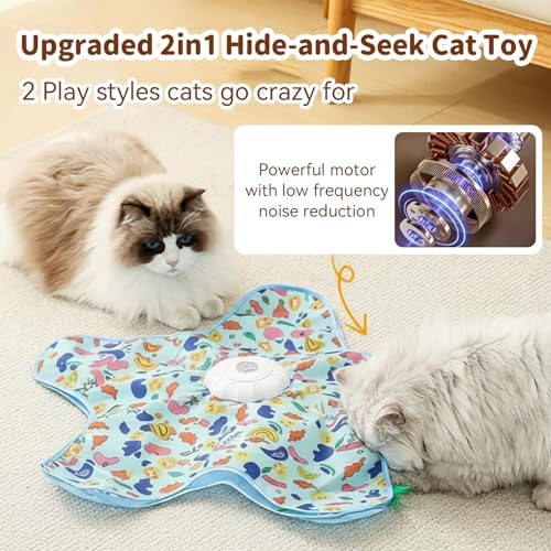 Interactive Touch Activated Hide and Seek Cat Toys for Indoor Cats, Green