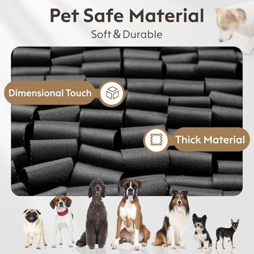 FunFurry Snuffle Mat for Dogs, Dog Puzzle Mat, Interactive Dog Toys for Enrichment,Sniff Mats with Non-Slip Backing,Suitable for Breeds and Sizes of Dogs (Black, 17" X 15")
