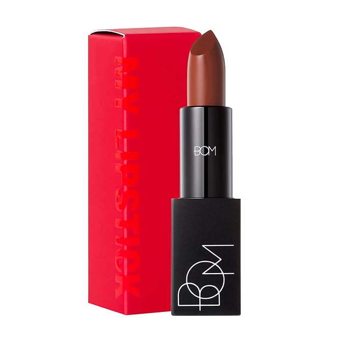 bom My Lipstick 810 My Brick Red, Long Lasting Strong Red Matte Lipstick Velvet Texture