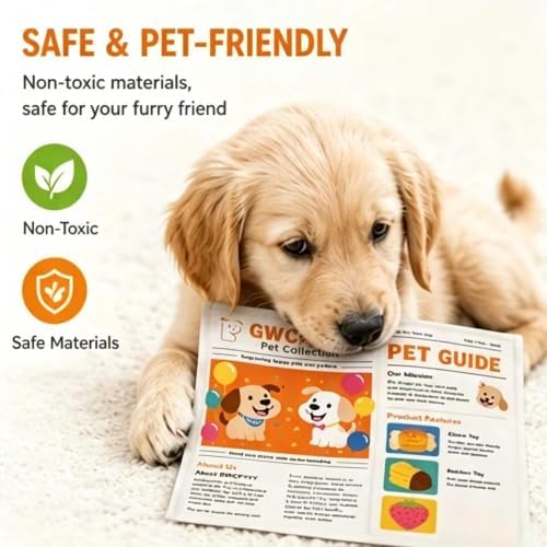 Newspaper Dog Toy, Durable Crinkle Squeaker Chew Toy, Bite-Resistant Interactive Dog Toys for Small Medium Dogs (2)