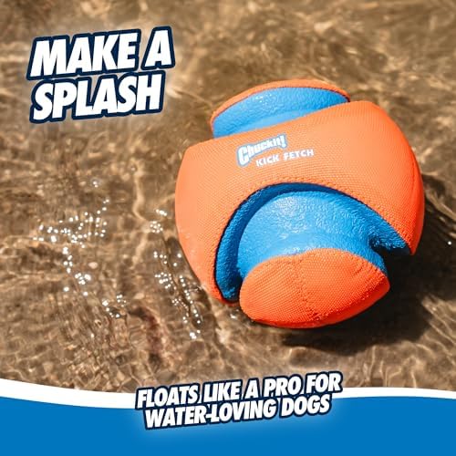 Chuckit! Kick Fetch Ball Dog Toy, Large, 8in, for Large Dogs, Floats