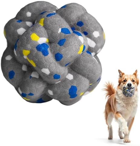 Moonorange Upgrade Dog Balls Interactive Toys for Aggressive Chewers, Indestructible Tennis Durable Bouncy for Fetch Game, Lightweight Floating, Grey