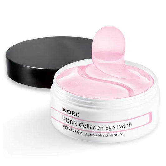 KOEC PDRN Collagen Eye Patch 60,Under Eye Patches for Puffy Eyes and Dark Circles,Eye Mask with Hydrolyzed Collagen & Niacinamide,Bridesmaid Gifts for Woman